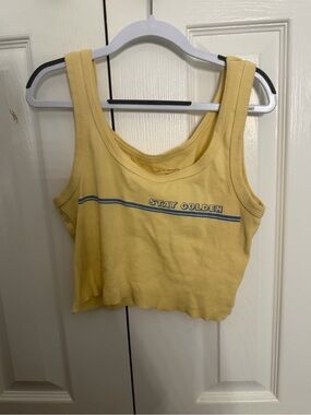 Billabong Yellow 'Stay Golden' Cropped Tank